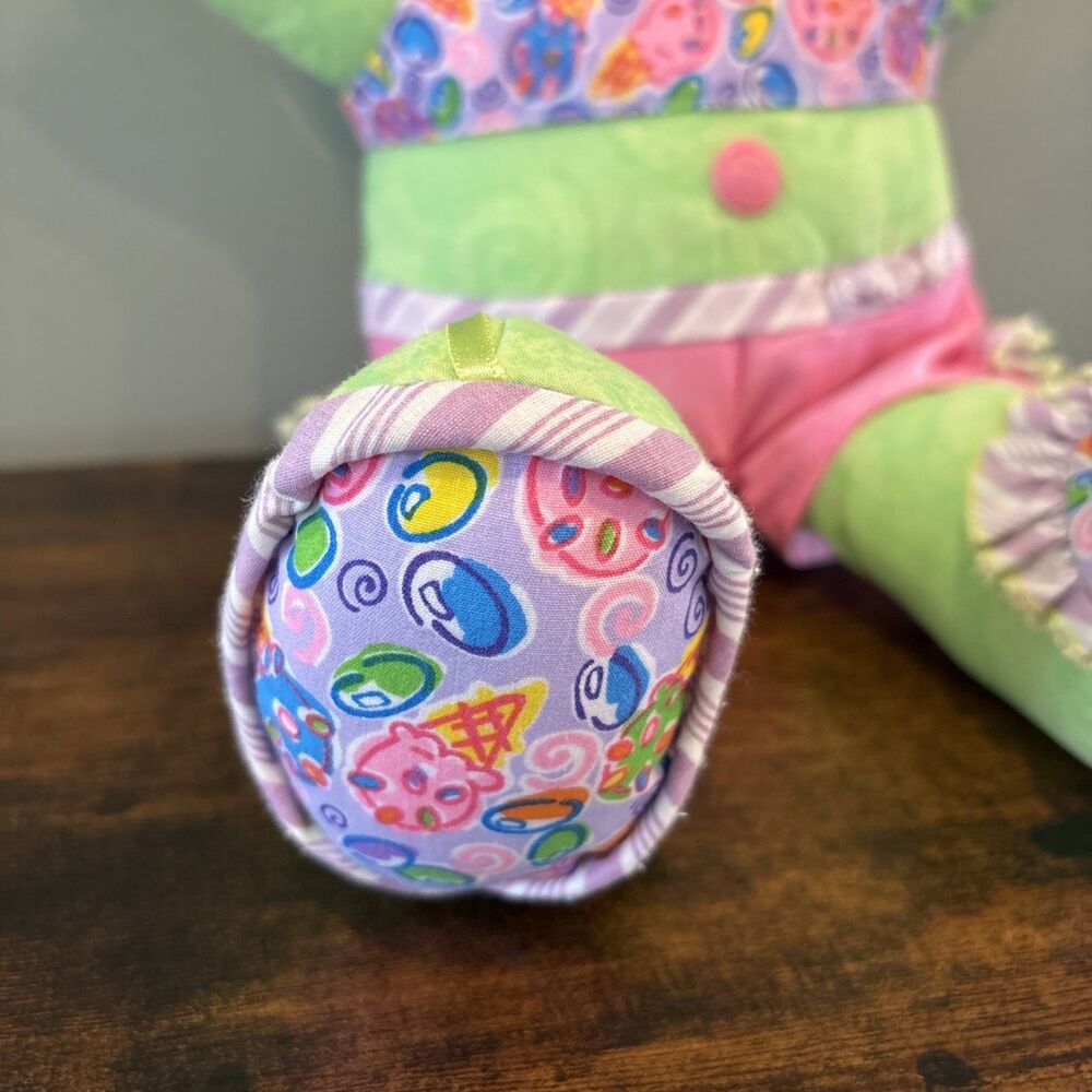 Green Doodle Bear 16" Plush 2004 Teddy Visor Jelly Beans Ice Cream‎ - Picture 2 of 6